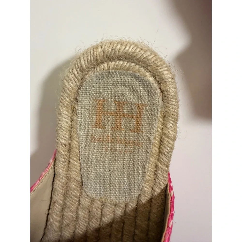 Beach Nikki Espadrille Slides‎ Womens 7.5 Pink Excellent Woven Buckle Sandals